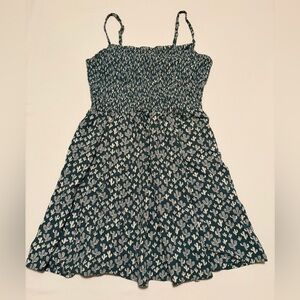 Angie Smocked Top with green/white Cactus print